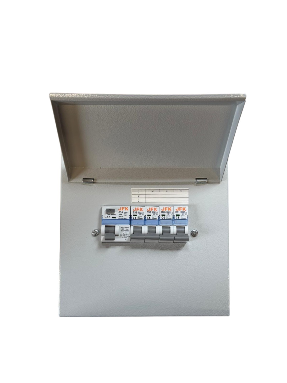 4 Way Metal Consumer Unit + 30mA RCD