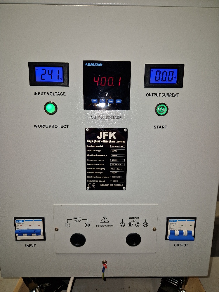 230 to 400 Volt Pure Sinewave Digital 3 Phase Converter 15 KW JFK